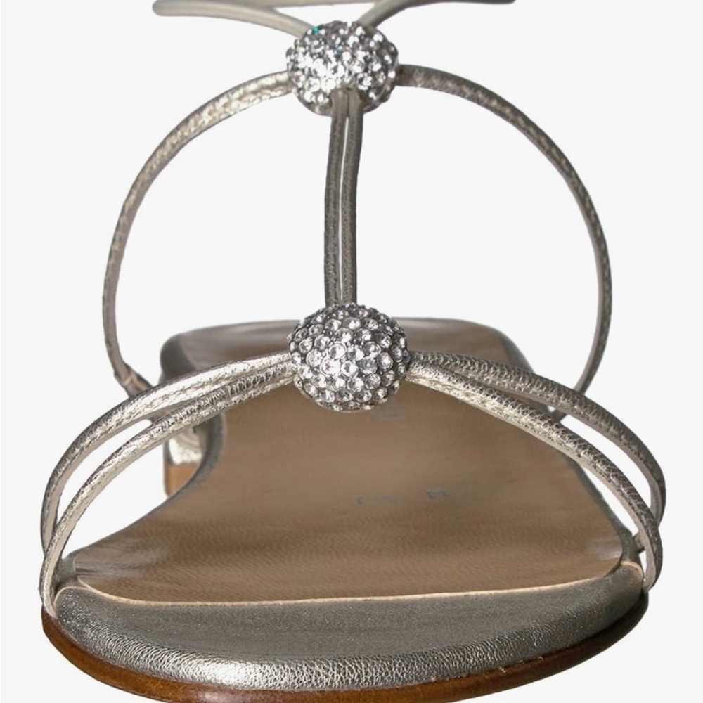 Stuart Weitzman Metallic Silver Flat Sandals - Picture 8 of 11
